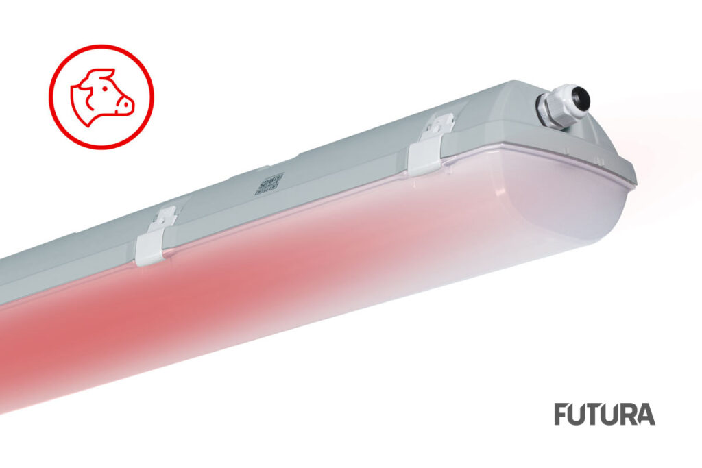 linear red LED dairy barn lighting reference fixture